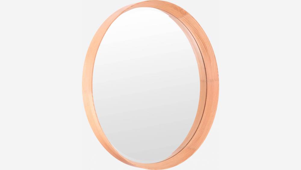 Miroir rond 84 cm en chêne