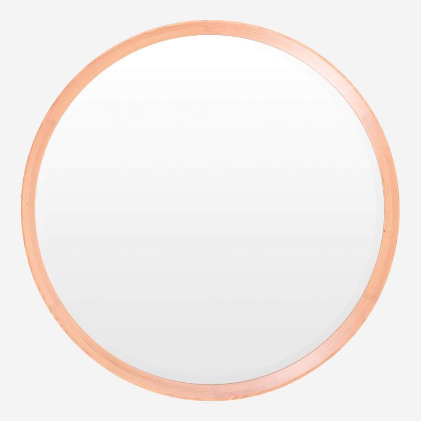 Miroir rond 84 cm en chêne