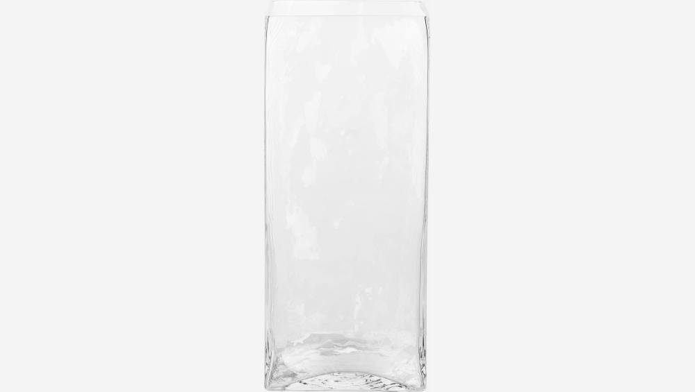 Vase rectangulaire en verre - 35 cm - Transparent