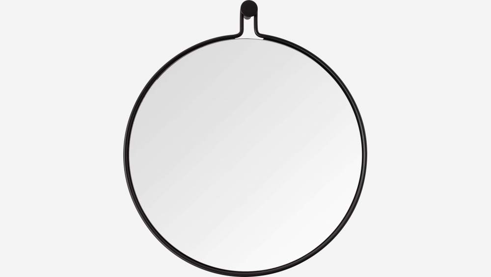 Miroir rond en métal - 52 cm - Noir