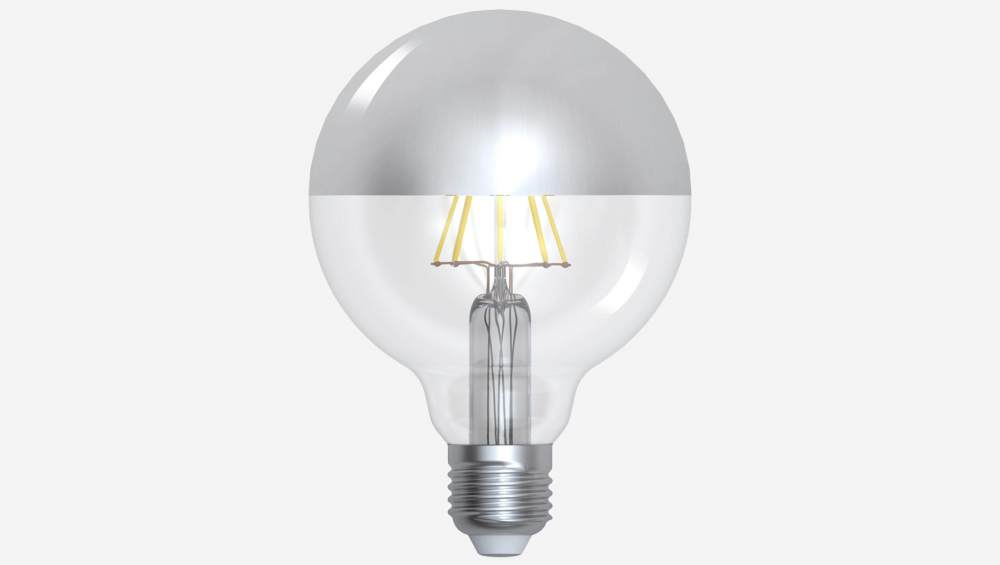 Ampoule globe à LED G95 E27 calotte argentée - 8W - 2200K