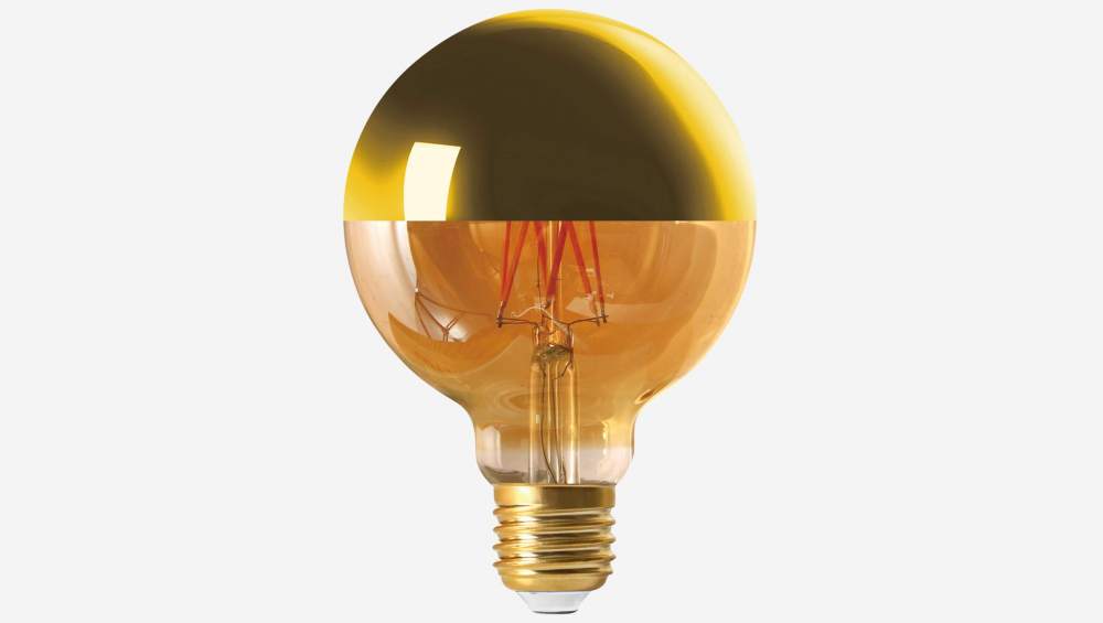 Ampoule globe à LED G95 E27 calotte dorée - 8W - 2700K