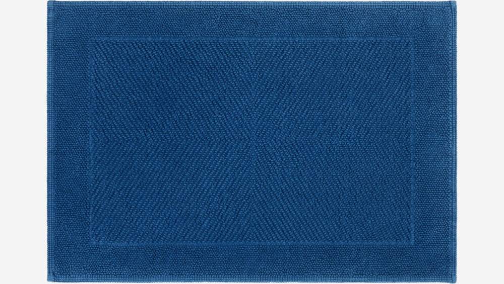 Tapis de bain 80x60cm en coton bleu