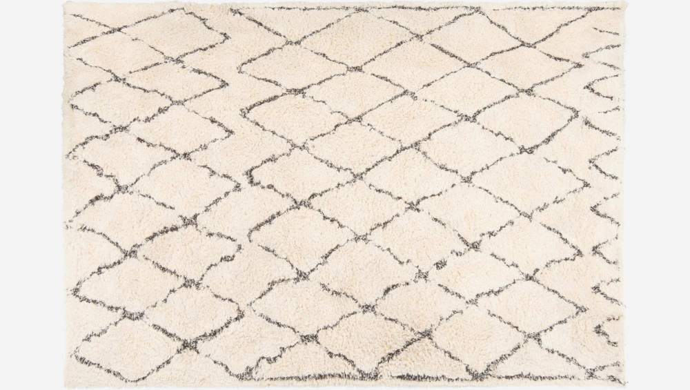 Tapis en coton tufté main - 170 x 240 cm - Motif noir et blanc