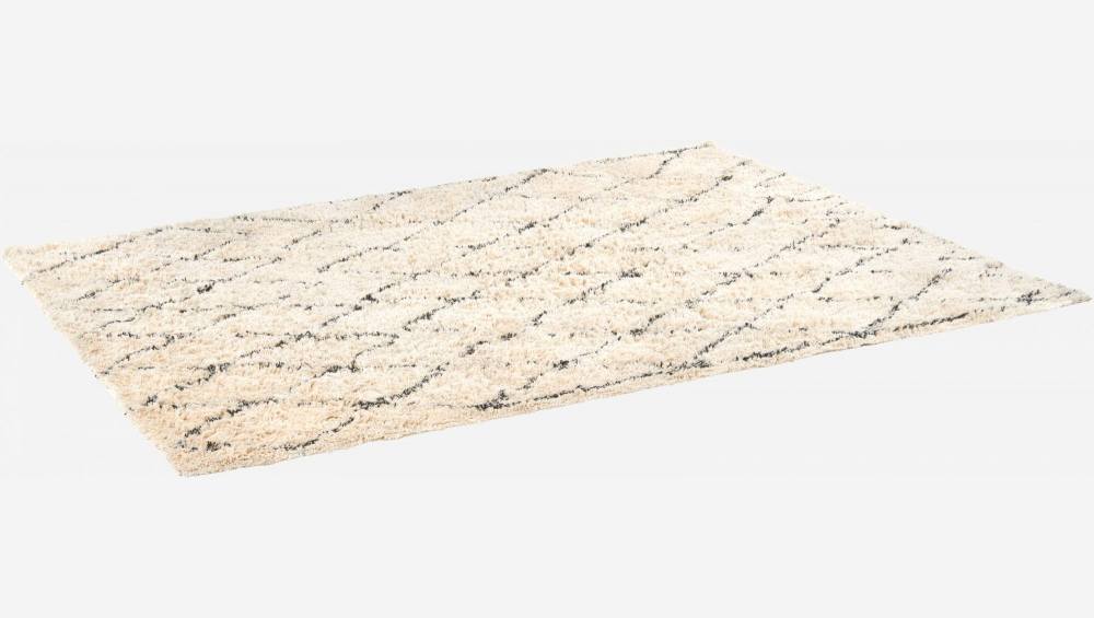 Tapis en coton tufté main - 170 x 240 cm - Motif noir et blanc