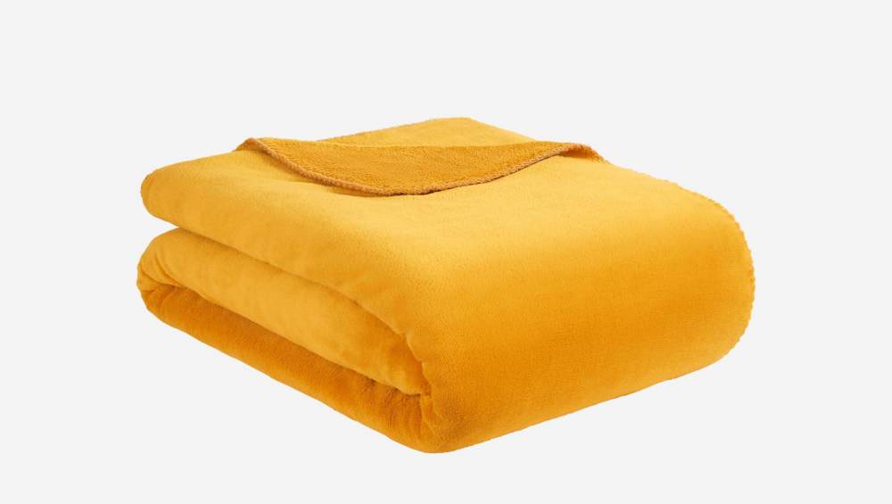 Plaid microfibre 150x170cm jaune