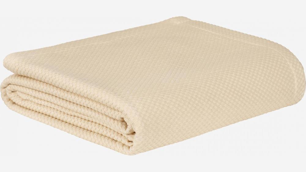 Dessus de lit en coton égyptien - 230 x 260 cm - Beige