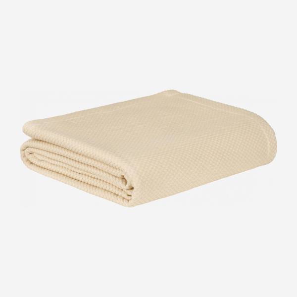 Dessus de lit en coton égyptien - 230 x 260 cm - Beige