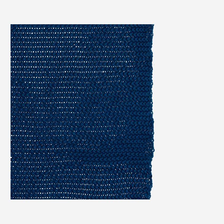 Plaid tricoté en coton - 130 x 170 cm - Bleu