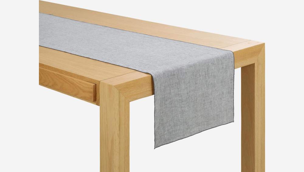 Chemin de table en lin - 45 x 200 cm - Gris