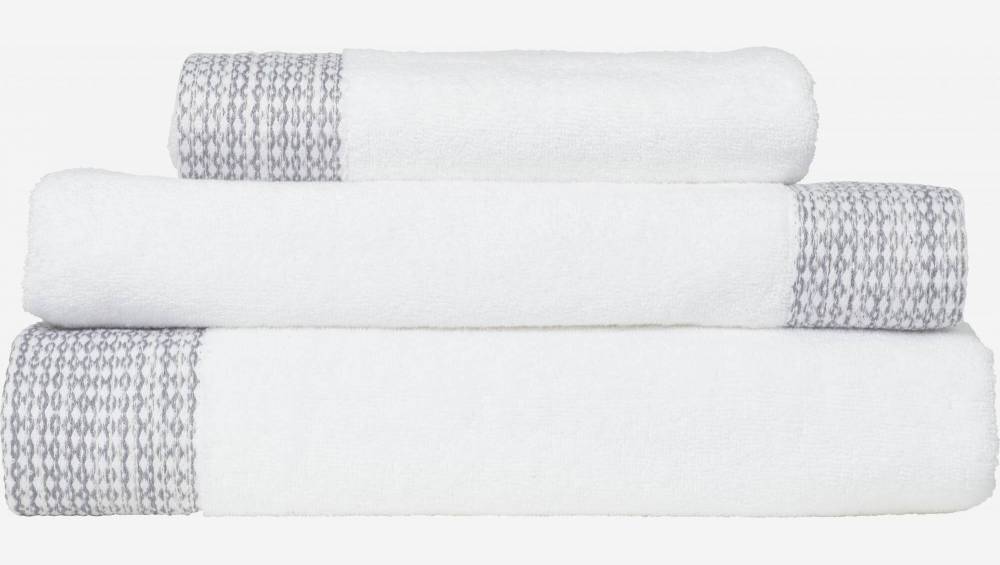 Serviette de toilette en coton - 50 x 100 cm - Blanc