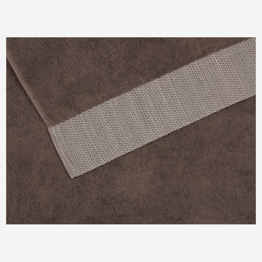 Serviette de toilette en coton - 50 x 100 cm - Marron