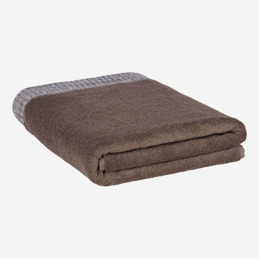 Serviette de toilette en coton - 70 x 140 cm - Marron