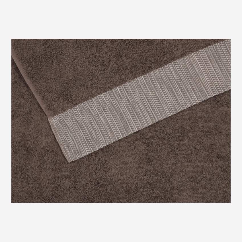 Serviette de toilette en coton - 70 x 140 cm - Marron