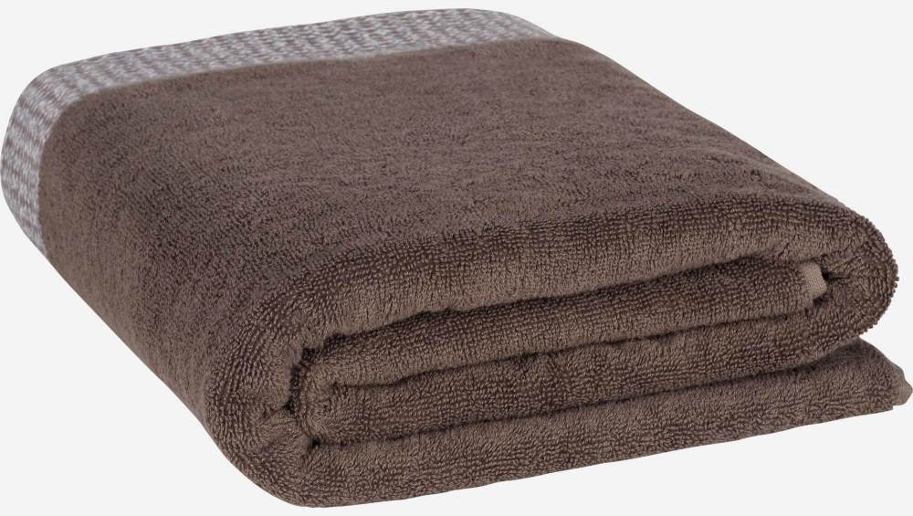 Drap de bain en coton - 100 x 150 cm - Marron