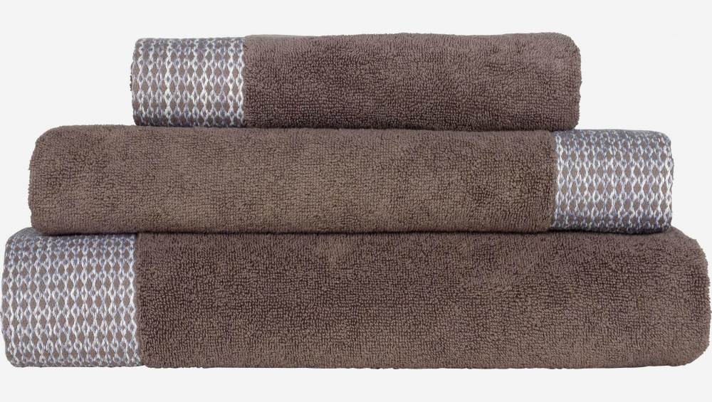 Drap de bain en coton - 100 x 150 cm - Marron