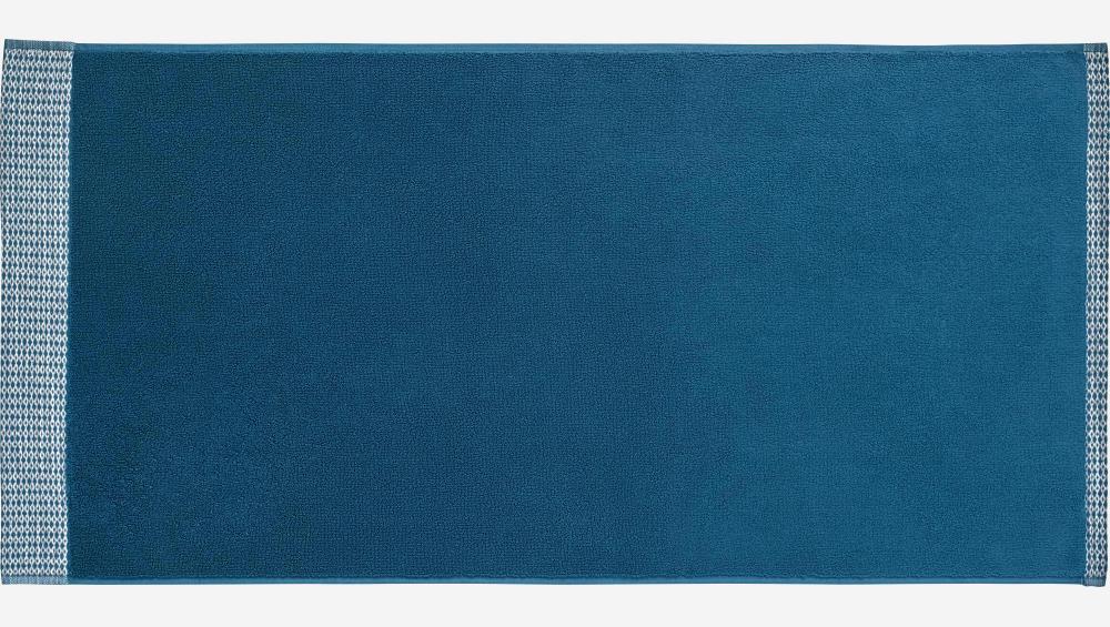 Serviette de toilette en coton - 50 x 100 cm - Bleu