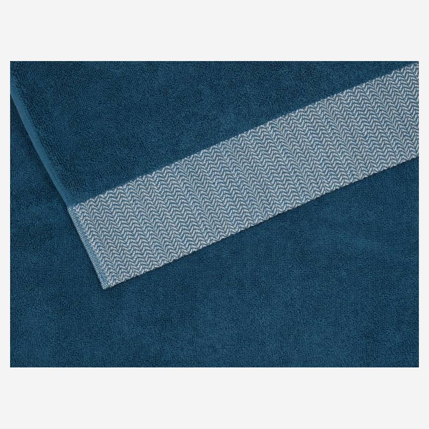 Serviette de toilette en coton - 50 x 100 cm - Bleu