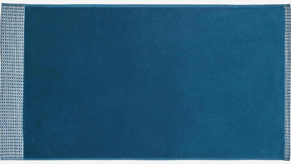 Serviette de toilette en coton - 70 x 140 cm - Bleu