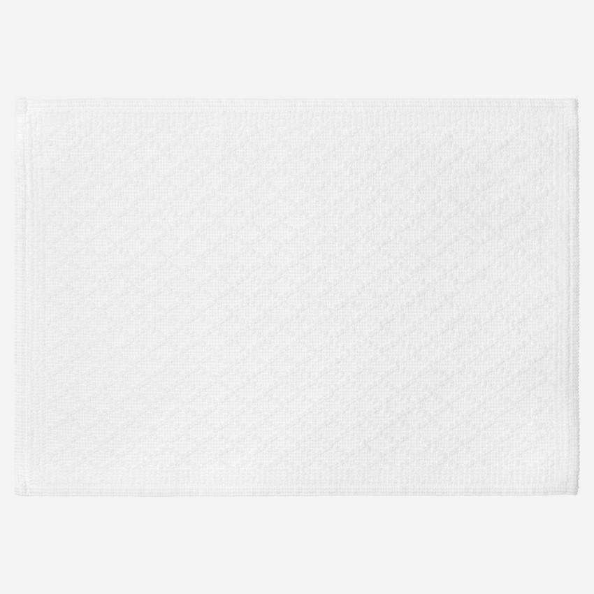 Tapis de bain en coton - 50 x 70 cm - Blanc