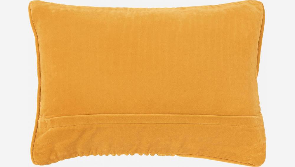 Coussin en velours de coton cordé - 35 x 50 cm - Jaune moutarde