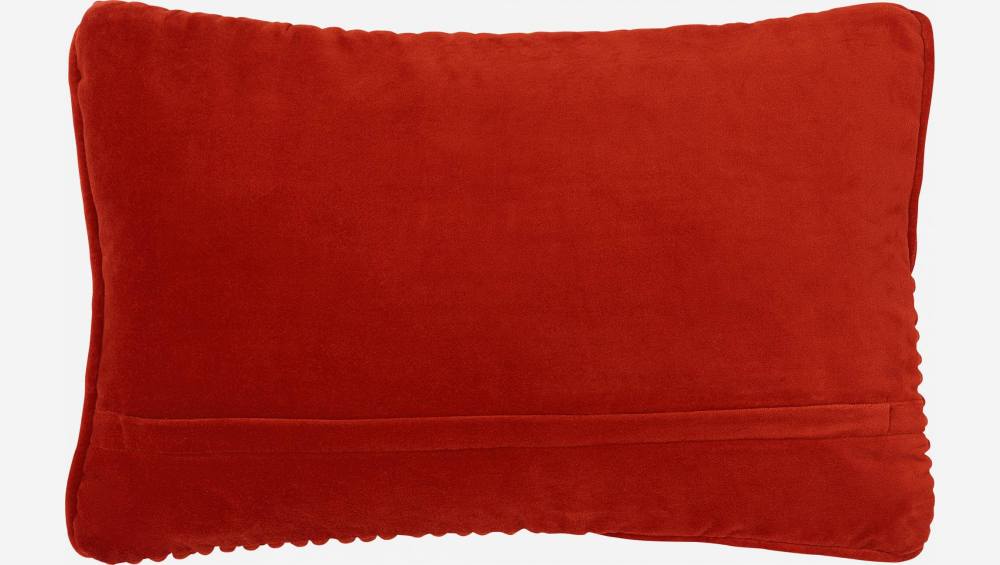 Coussin en velours de coton cordé - 35 x 50 cm - Rouille