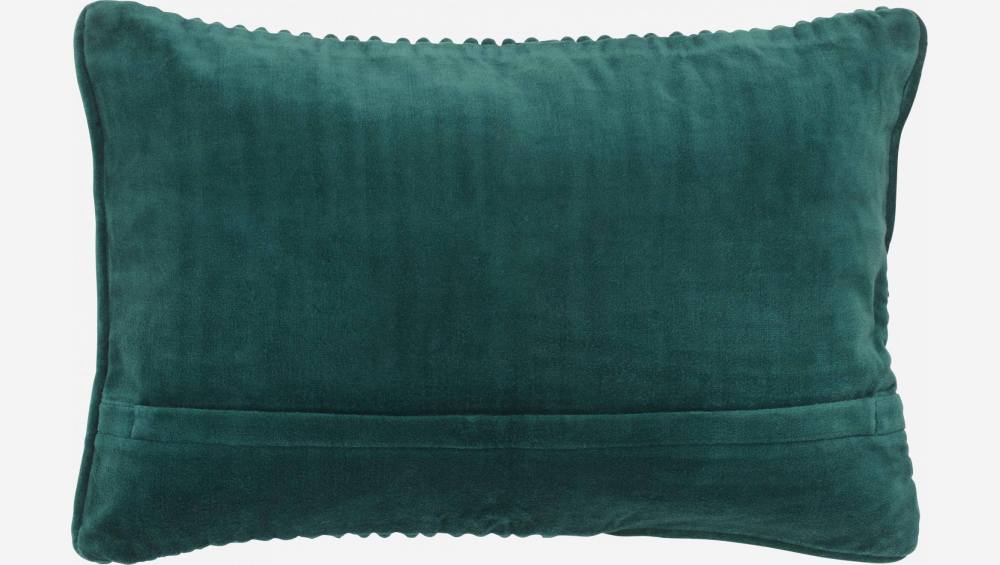 Coussin en velours de coton cordé - 35 x 50 cm - Vert