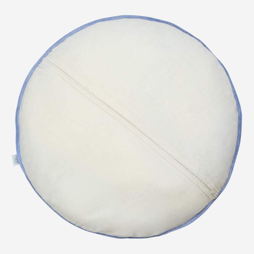 Coussin rond en velours - 40 cm - Lilas