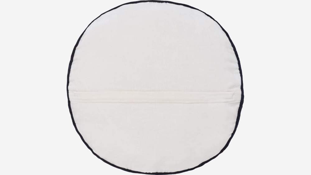 Coussin rond en velours - 40 cm - Jaune