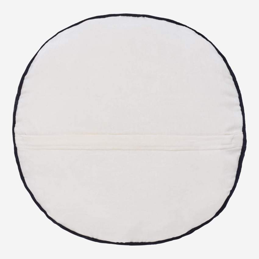 Coussin rond en velours - 40 cm - Jaune