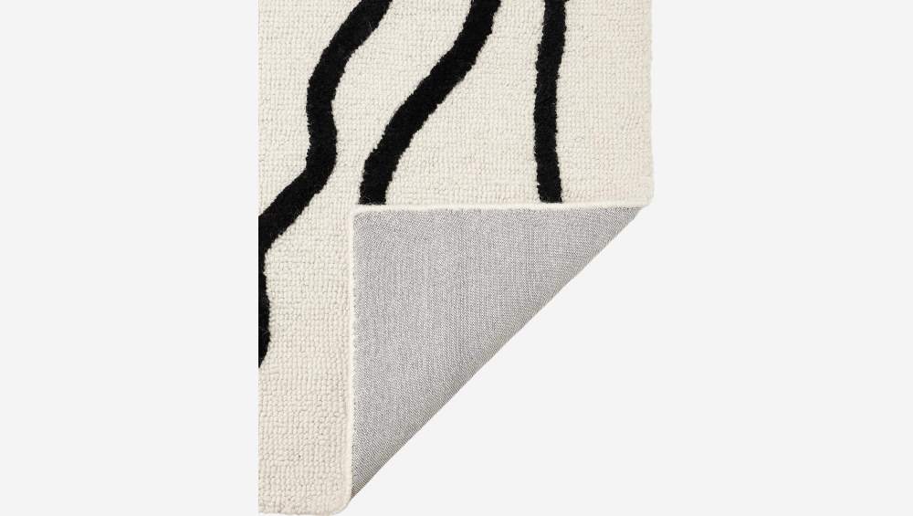 Tapis en laine tufté main - 170 x 240 cm - Noir et blanc - Design by Floriane Jacques