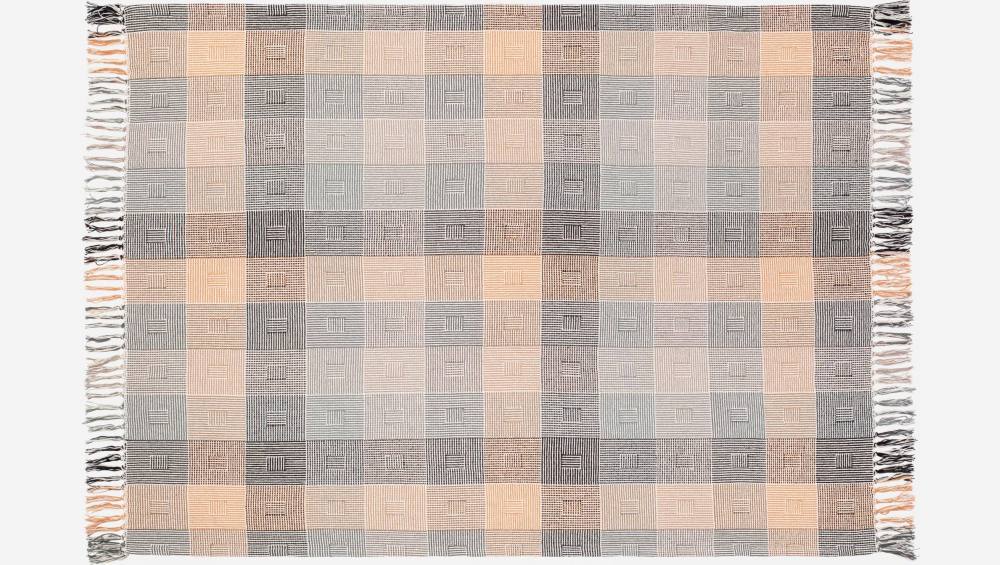 Plaid en coton - 130 x 170 cm - Patchwork de couleurs