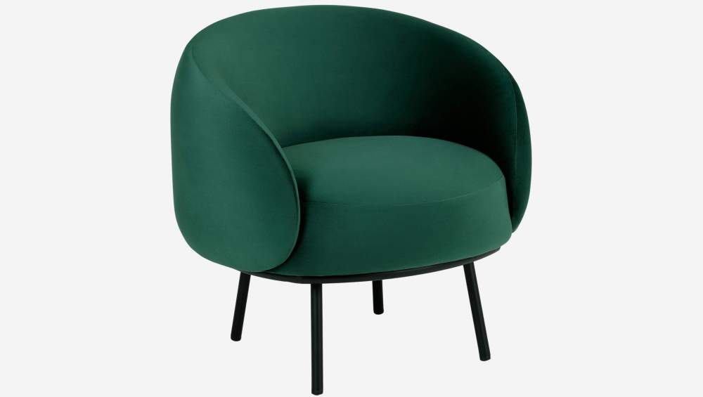 Fauteuil en velours - Vert - Design by Adrien Carvès