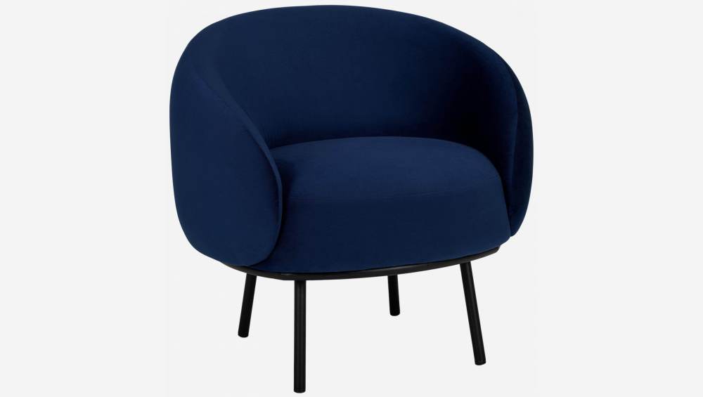 Fauteuil en velours - Bleu - Design by Adrien Carvès