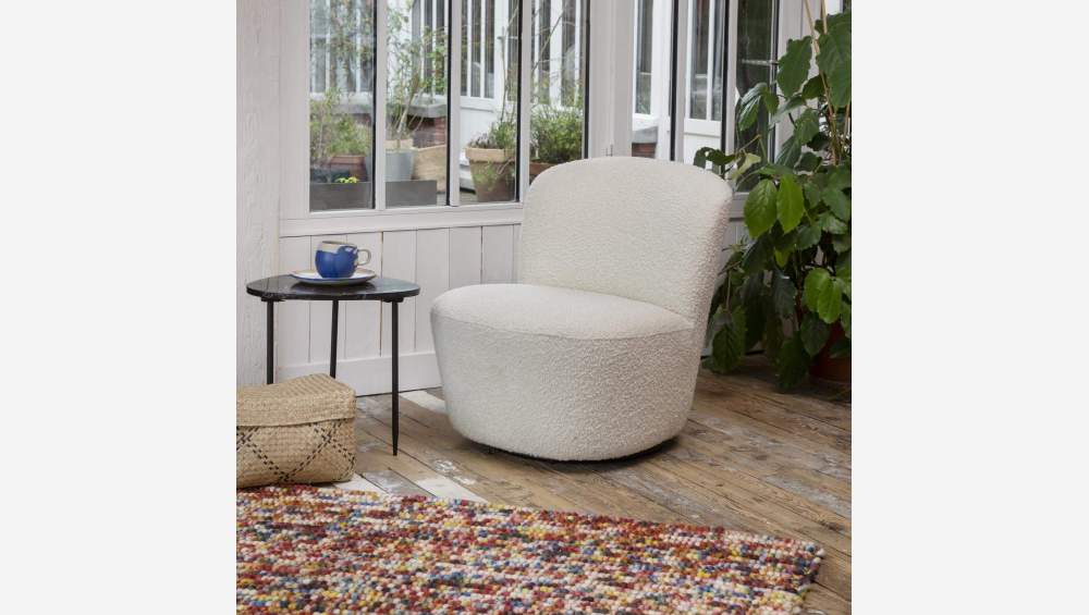 Fauteuil pivotant en tissu - blanc