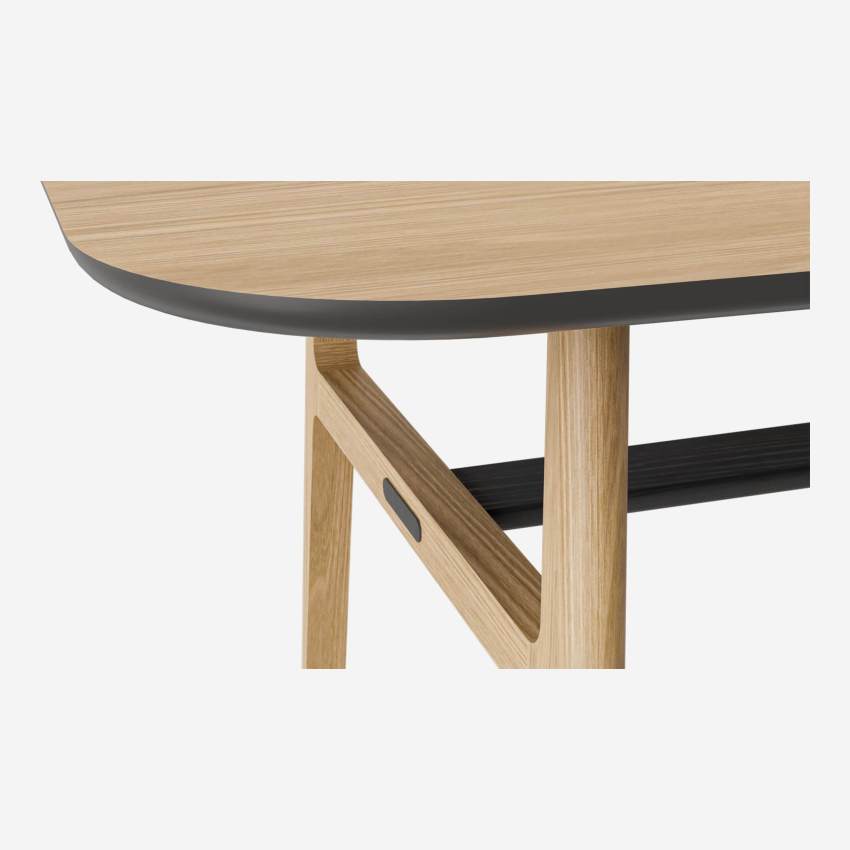 Table rectangulaire en chêne - Naturel et noir - Design by Adrien Carvès