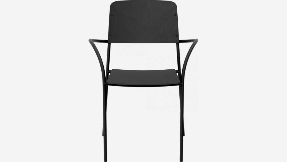 Chaise en chêne et métal – Noir – Design by Christian Ghion