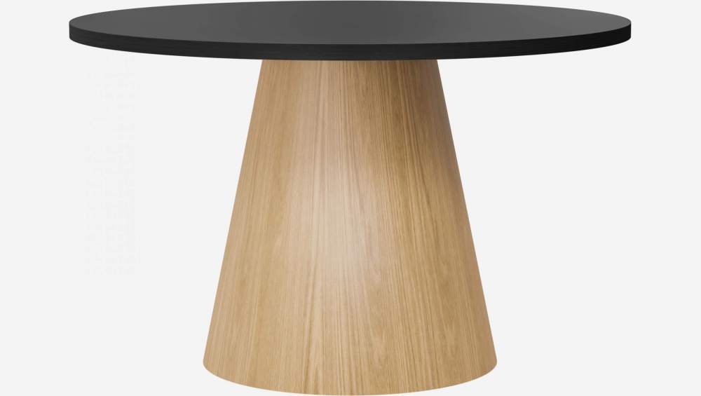 Table ronde en bois - Noir et naturel