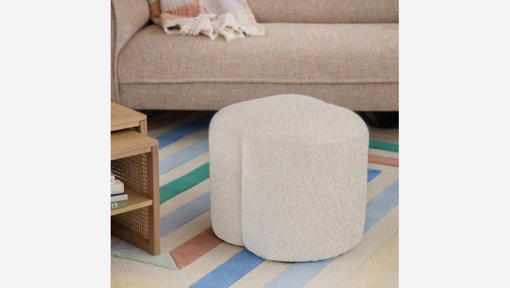 Pouf en tissu de forme organique – Blanc - Design by Marie Matsuura