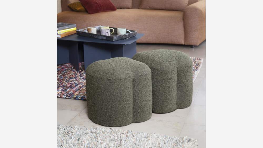 Pouf en tissu de forme organique – Vert - Design by Marie Matsuura