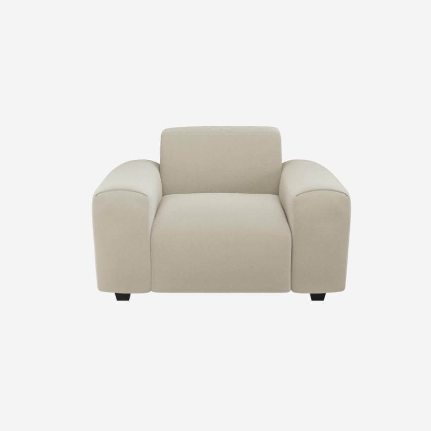 Fauteuil en velours - Blanc craie