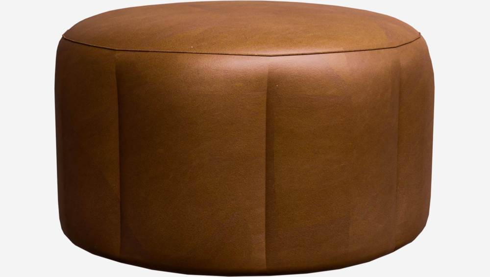 Pouf 76 cm en cuir Vintage - Marron cognac 