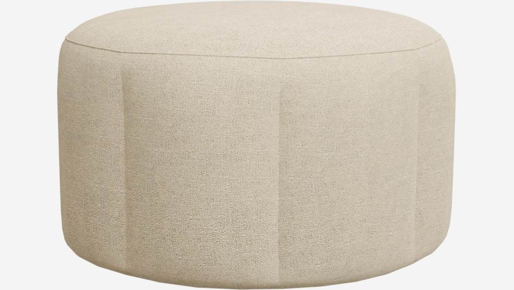 Pouf 76 cm en tissu Lucca - Blanc mastic 