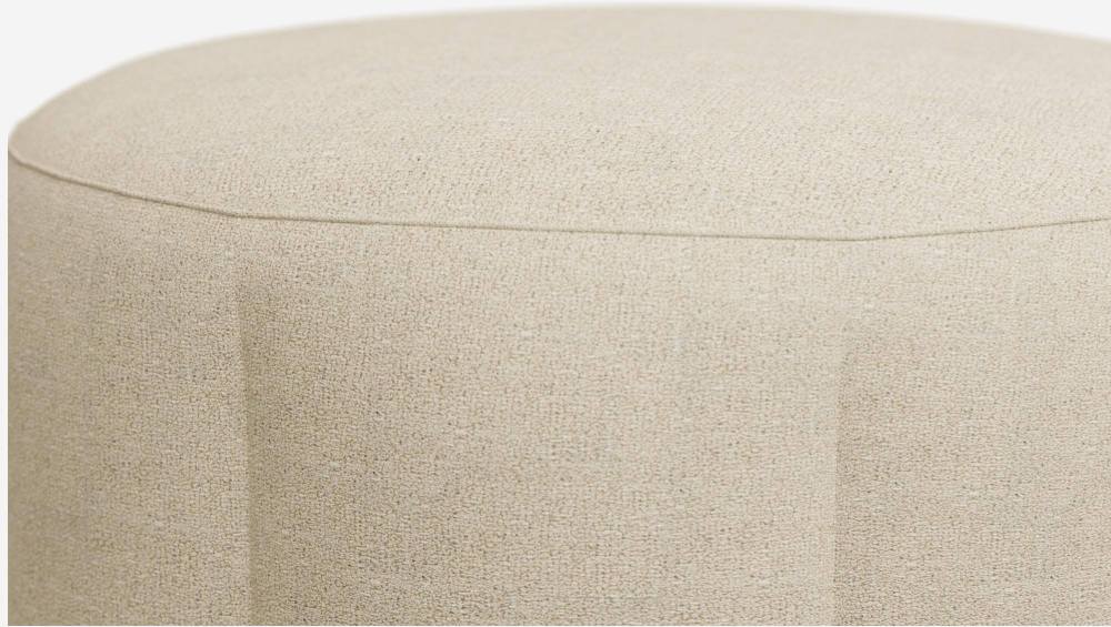 Pouf 76 cm en tissu Lucca - Blanc mastic 