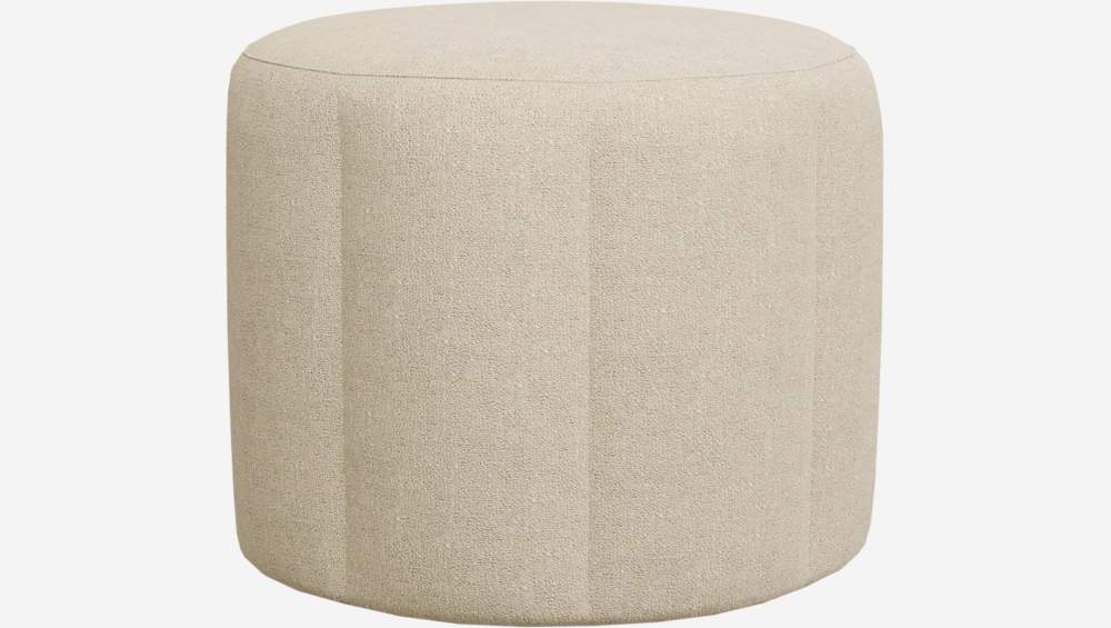 Pouf 52 cm en tissu Lucca - Blanc mastic 