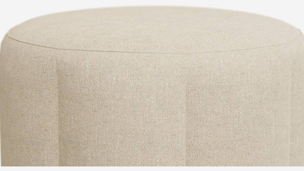 Pouf 52 cm en tissu Lucca - Blanc mastic 