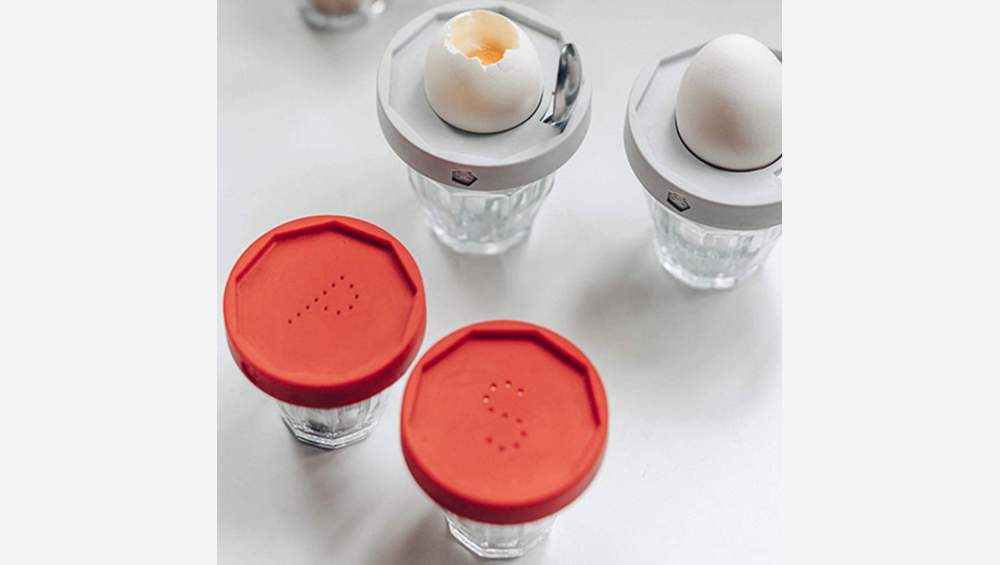 Salière et poivrière en verre - Rouge - Design by 5.5 pour Designerbox