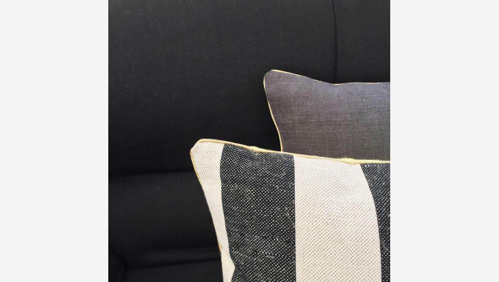 Coussin en lin - Noir et rayures - Design by Serge Bensimon pour Designerbox