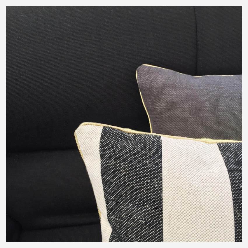 Coussin en lin - Noir et rayures - Design by Serge Bensimon pour Designerbox