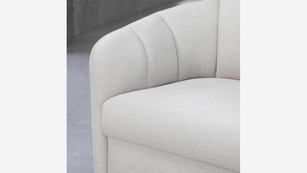 Fauteuil arrondi en tissu Lucca - Blanc mastic